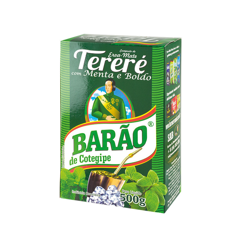 BARÃO Mate-Tee mit Minze Yerba Mate con Menta 500g 