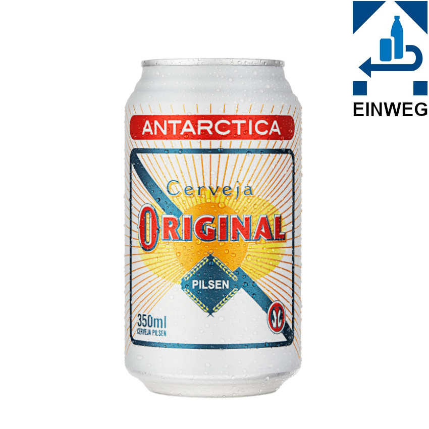 ANTARCTICA ORIGINAL Bier Cerveja Pilsen, Dose 350ml, 5% vol -DPG-