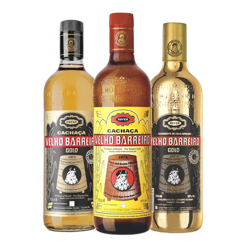 VELHO BARREIRO Spirituose aus Zuckerrohr-Cachaça Geniesser-Geschenk-Set-Conjunto para Presente