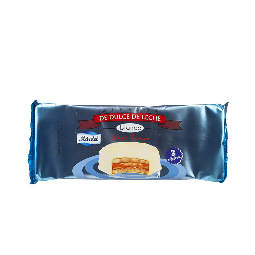 MARDEL Blanco- Milchkaramelle/Weiße Schokolade Bisquits -  Alfajor Blanco, 150g