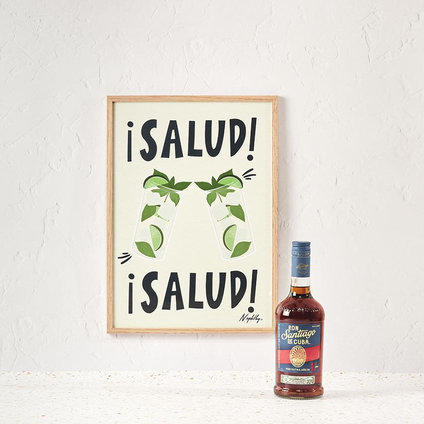 RON SANTIAGO DE CUBA x Nephthys - Ron Extra-Añejo 11 Años, 700ml + A3 Print - Salud