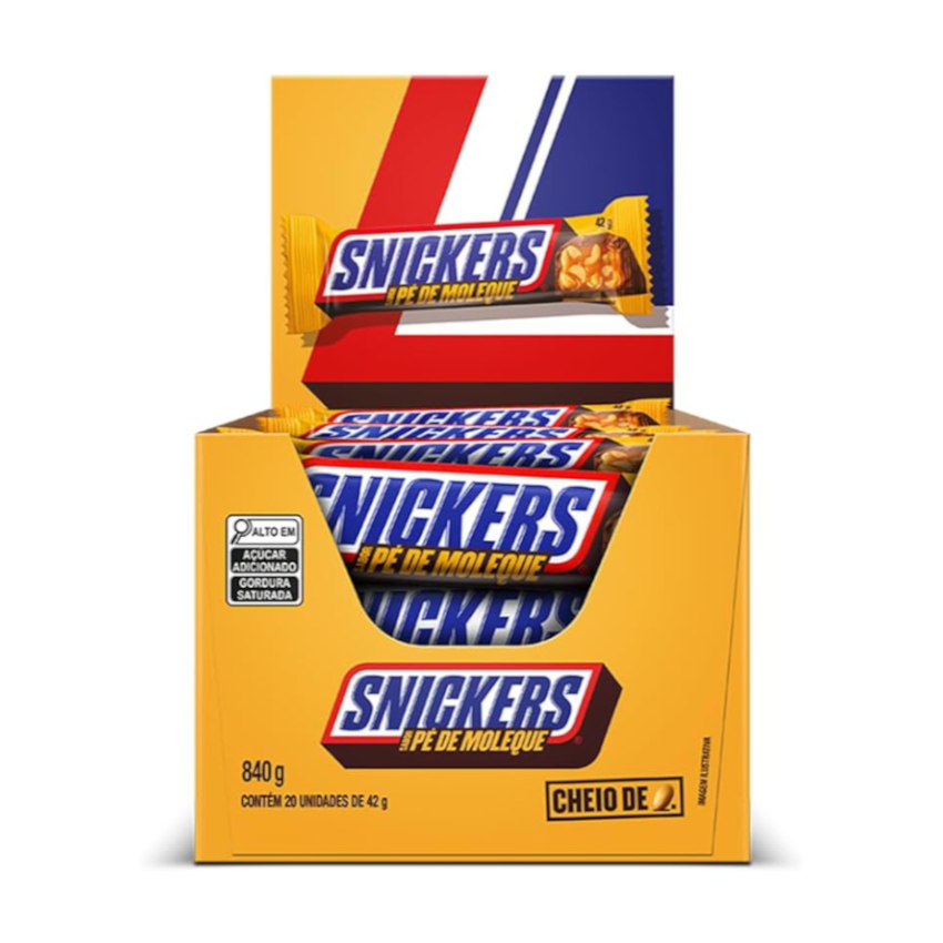 SNICKERS Schokoriegel mit Erdnuss-Geschmack - Chocolate Sabor "Pé de Moleque",  840g