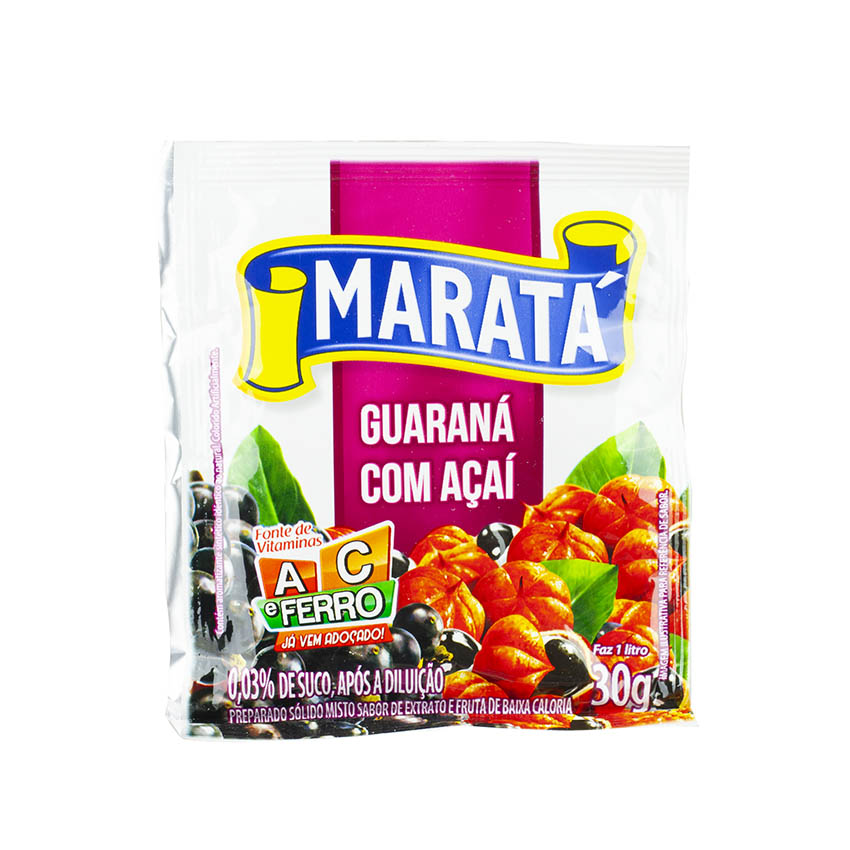 MARATÁ Pulver für Erfrischungsgetränk mit Acaigeschmack Refresco em Pó Açai Com Guaraná 30g