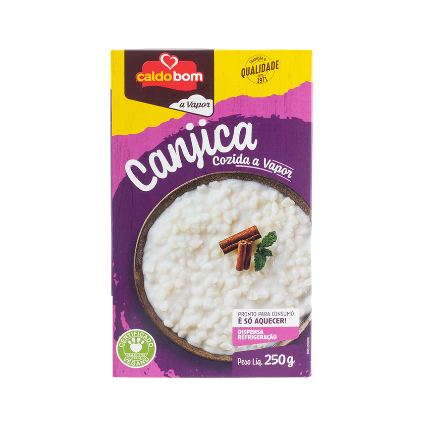 CALDO BOM geschälter weisser Mais, dampfgegart - Canjica Cozida a Vapor, 250g