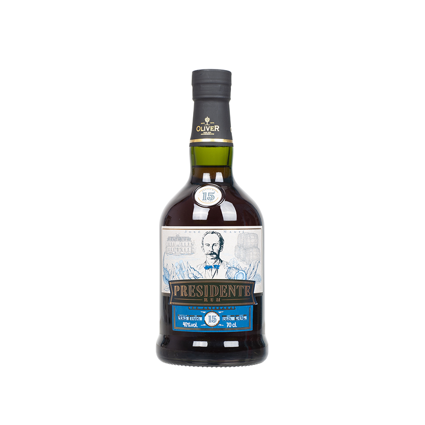 PRESIDENTE Brauner Rum - 15 Años Ron Artesanal, 700ml, 40% vol
