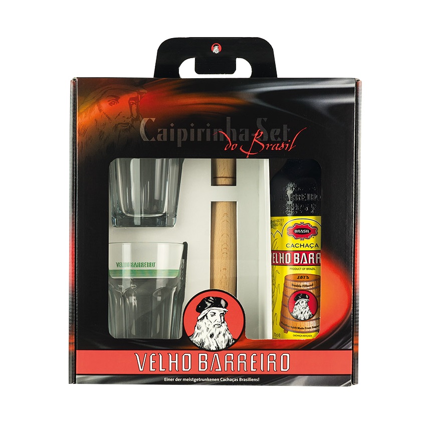 VELHO BARREIRO Caipirinha-Set Silver I Cachaça Set Silver I 700ml 39% vol.