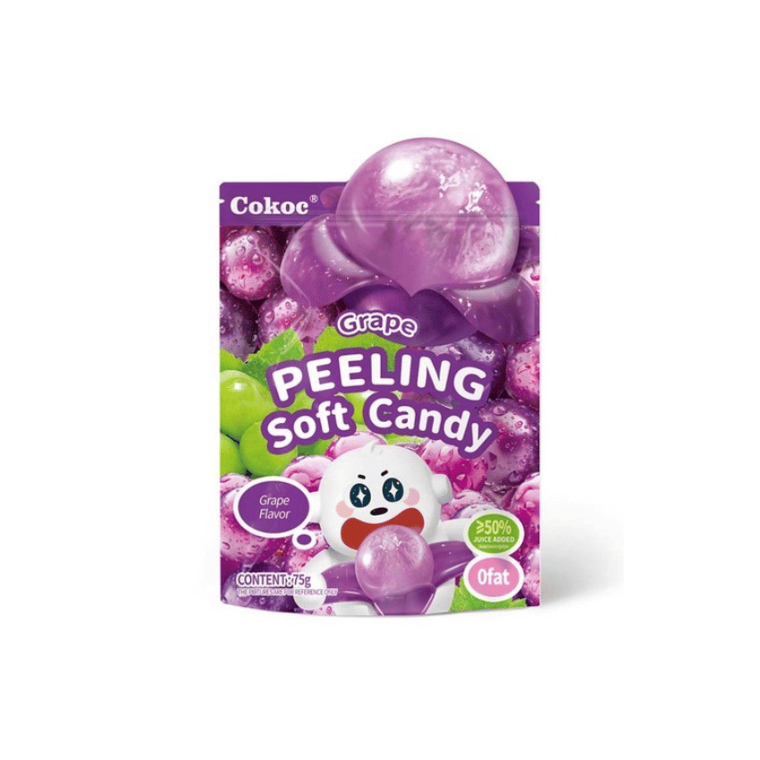 COKOC Peeling Soft Candy Grape - Schälbare Fruchtgummis mit Traubengeschmack, 75g