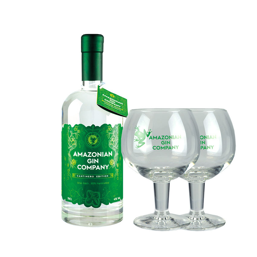 AMAZONIAN Peruvian Gin + 2 Gläser - Geschenk-Set 