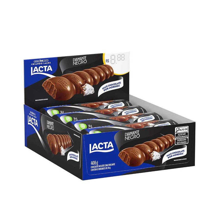 LACTA Schokoriegel mit Cashewnuss - Chocolate Diamante Negro, Display 336g (12 x 28g)