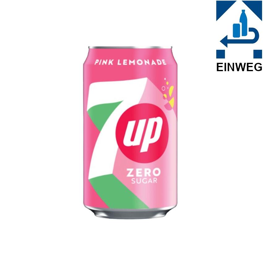 7UP Pink Lemonade Zero Sugar Erfrischungsgetränk, 330ml --DPG--