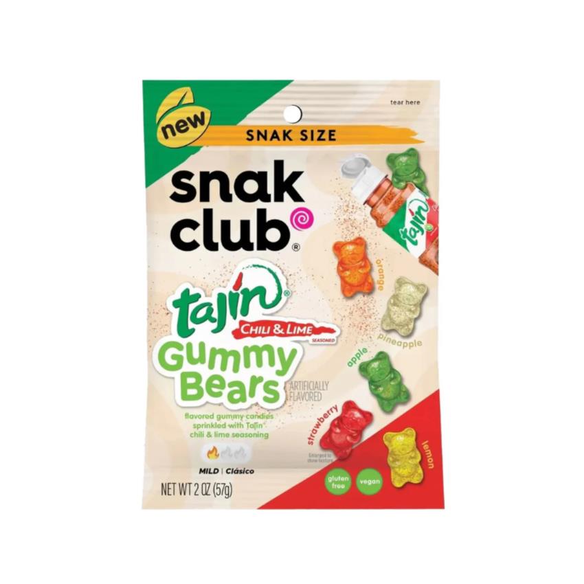 SNAK CLUB Tajín Gummy Bears Chili & Lime - Gummibärchen, Chili-Limetten-Geschmack, 57g