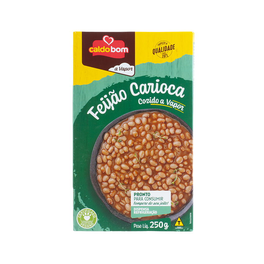 CALDO BOM Carioca-Bohnen, dampfgegart - Feijão Carioca Cozido a Vapor, 250g