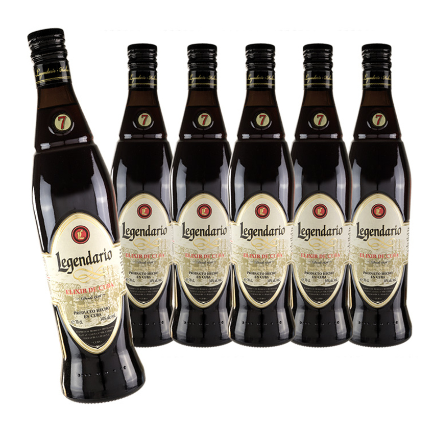 LEGENDARIO Rum-Likör Elixir de Cuba-6er Sparpack-  Ron Elixir de Cuba 6x700ml 34%vol