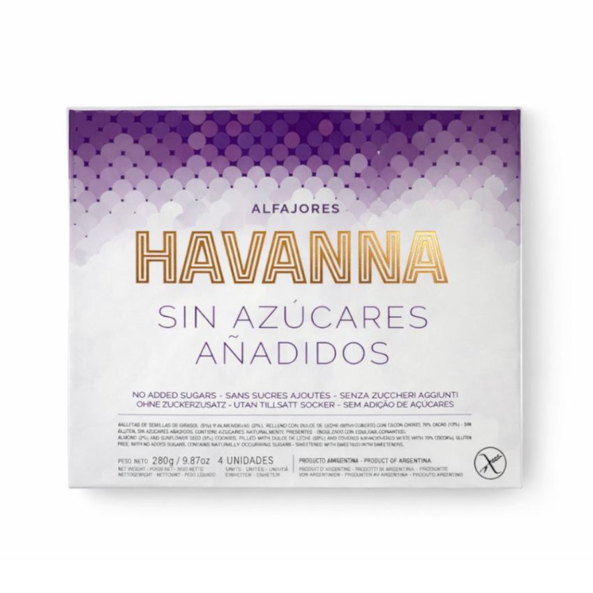 HAVANNA Alfajores with no Added Sugars - Alfajores sin Azúcares Añadidos, 260g
