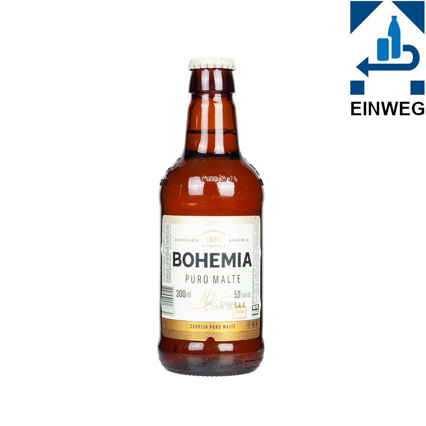 BOHEMIA Bier Cerveja Puro Malte Lager -DPG- 300ml, 5% vol.