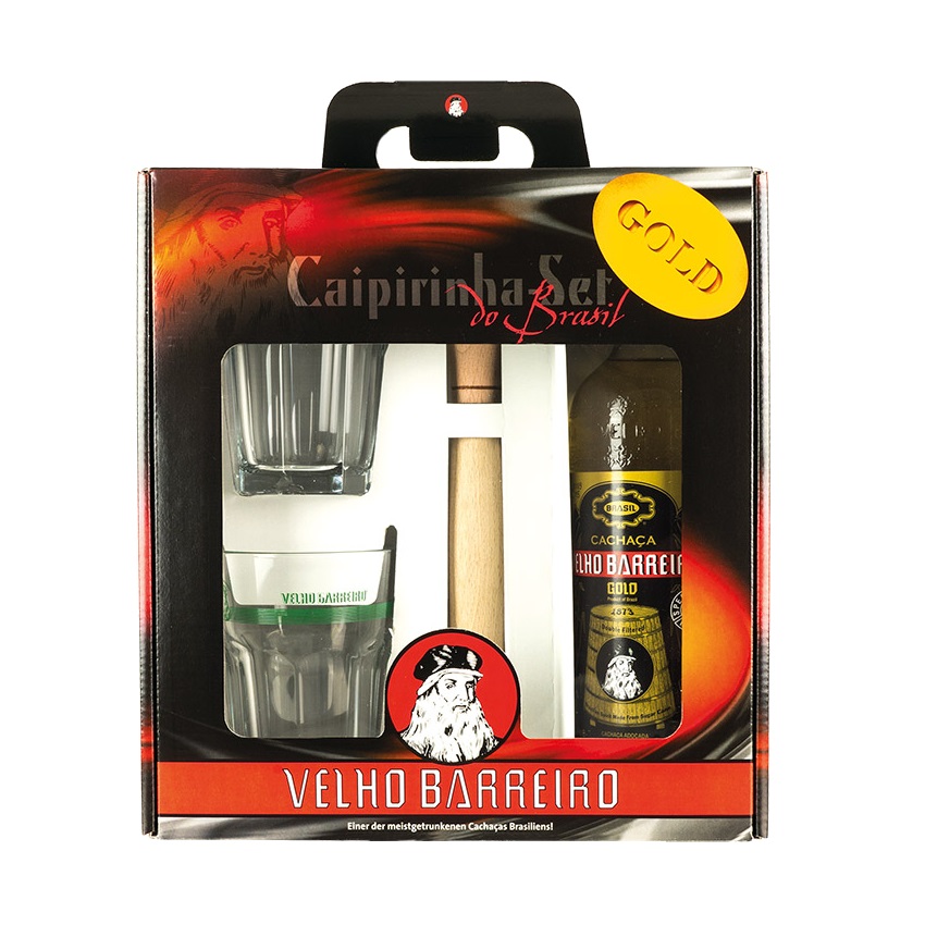 VELHO BARREIRO Caipirinha-Set Gold I Cachaça Set Gold I 700ml 39% vol.
