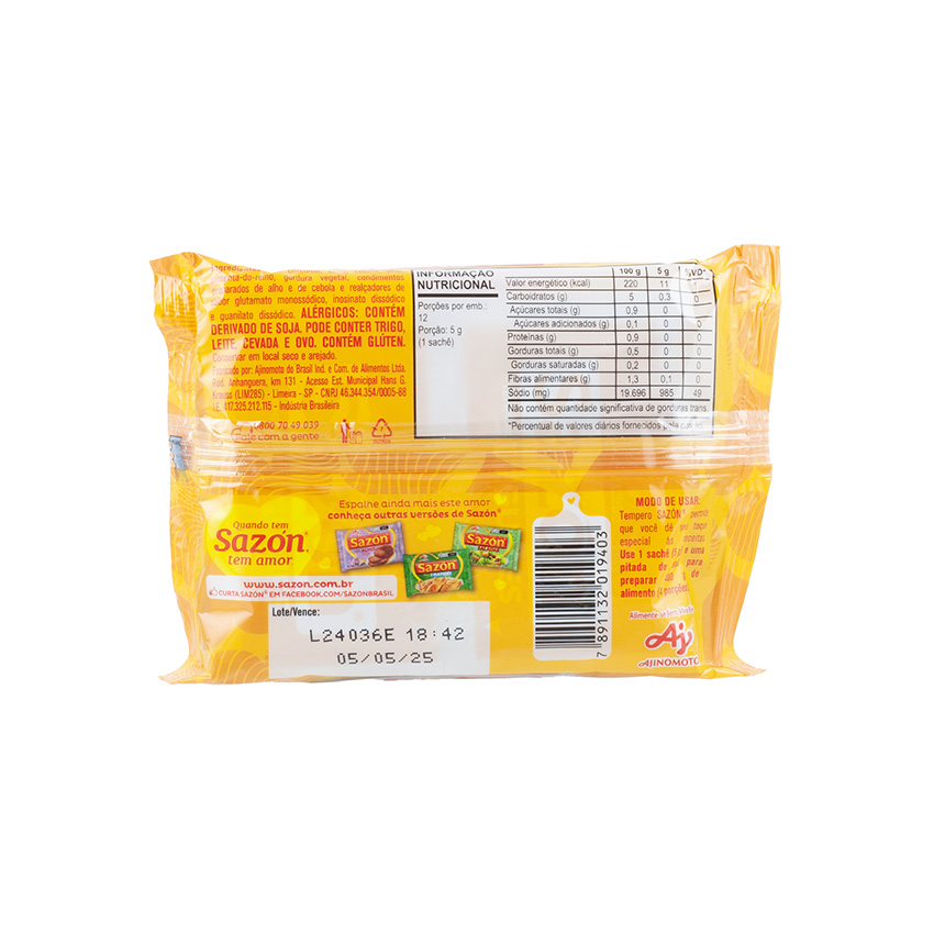 AJINOMOTO Gelbes Würzsalz für Gemüse - Tempero Sazón Amarelo para Legumes 60g