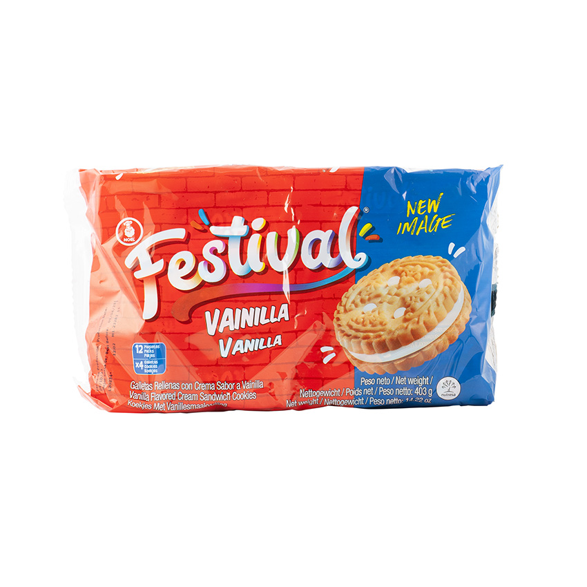FESTIVAL Vanilla Flavored Cream Sandwich Cookies - Galletas Vainilla 403g
