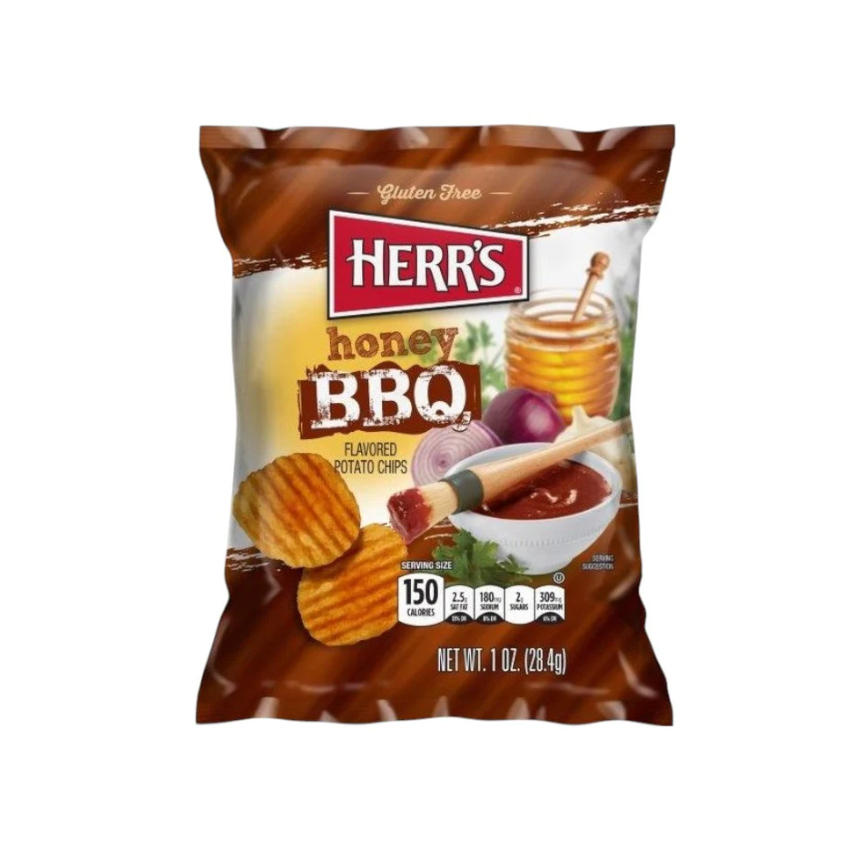 HERR´S Honey BBQ Chips - Salgadinhos Sabor Mel & BBQ, 28,4g