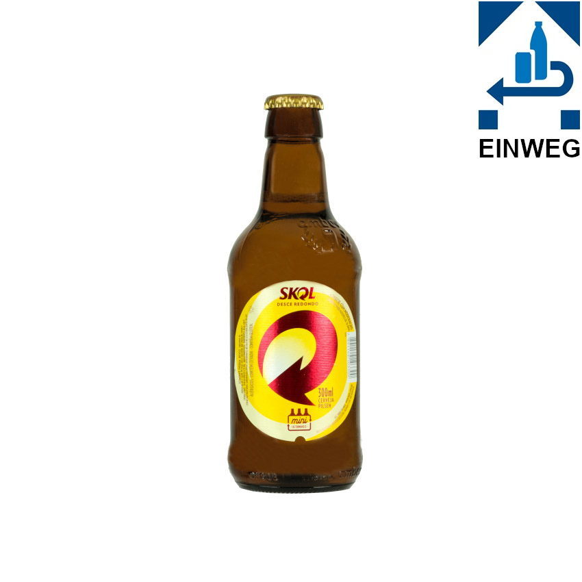 SKOL Bier Flasche - Cerveja garrafa, 300ml, 4,7% vol -DPG-