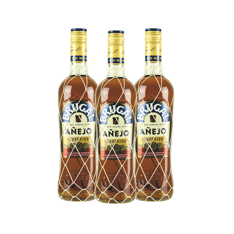 BRUGAL Brauner Rum -5 Jahre-3er Sparpack- Ron Añejo Superior 3x700ml 37,5% vol