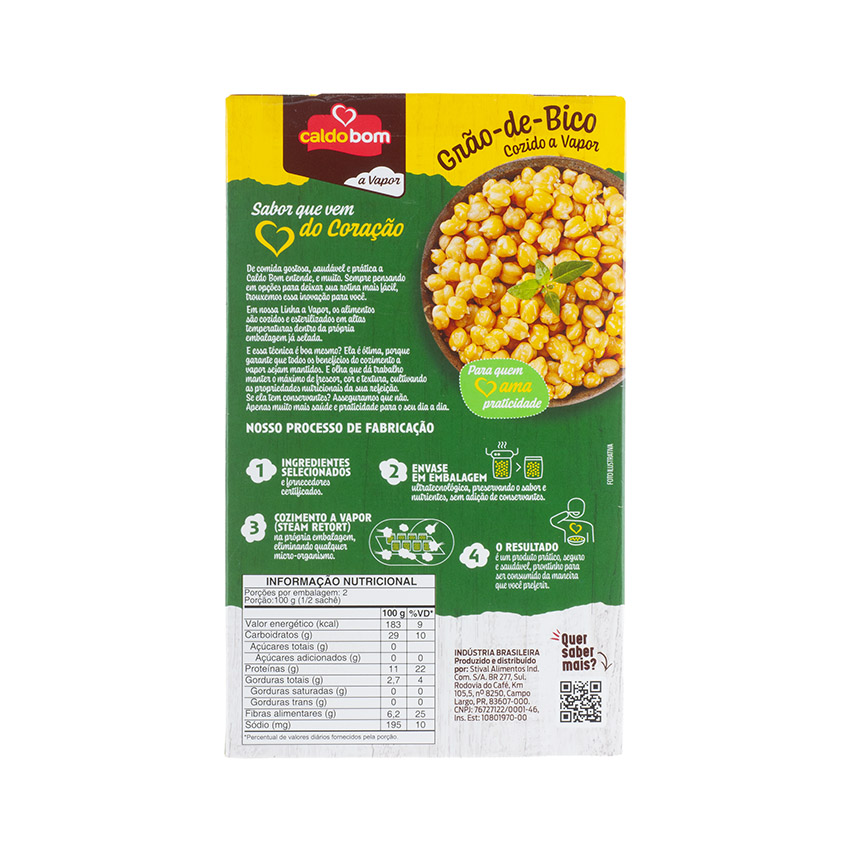 CALDO BOM Kichererbsen, dampfgegart - Grão de Bico Cozido a Vapor, 200g - MHD 13.03.2027