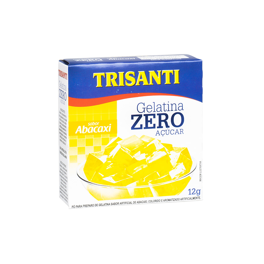 TRISANTI Wackelpudding Ananas Zero - Gelatina Abacaxi Zero Açucar, 12g