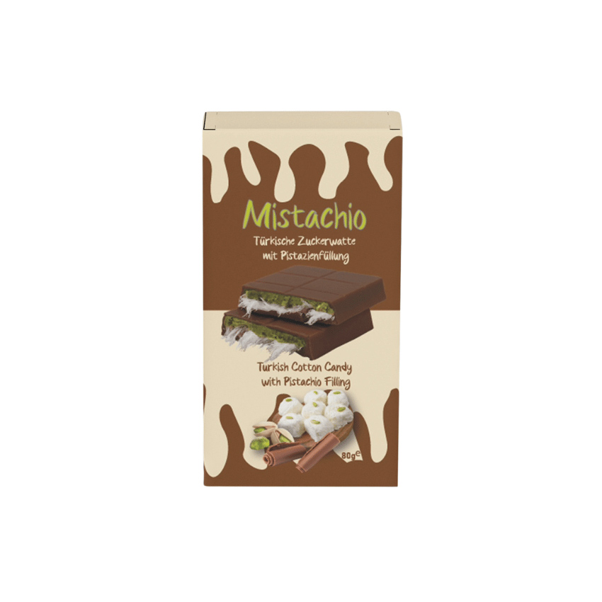 MISTACHIO Classic Cotton Candy with Pistachio - Zuckerwatte-Riegel mit Pistazienfüllung, 960g