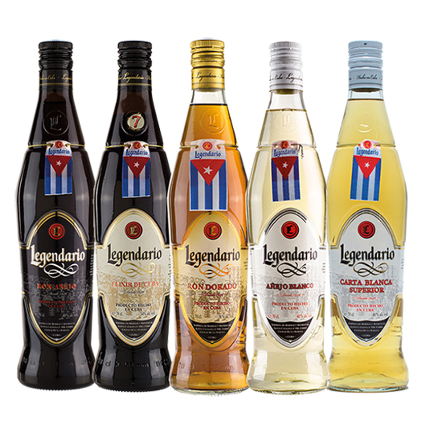 LEGENDARIO Rum-Geschenk-Set-5 Flaschen- Ron Set de Regalo 5 botellas