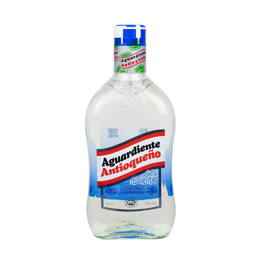 ANTIOQUEÑO Azul Spirituose mit Anisgeschmack ohne Zucker - Aguardiente sin Azúcar, 700ml, 29%vol