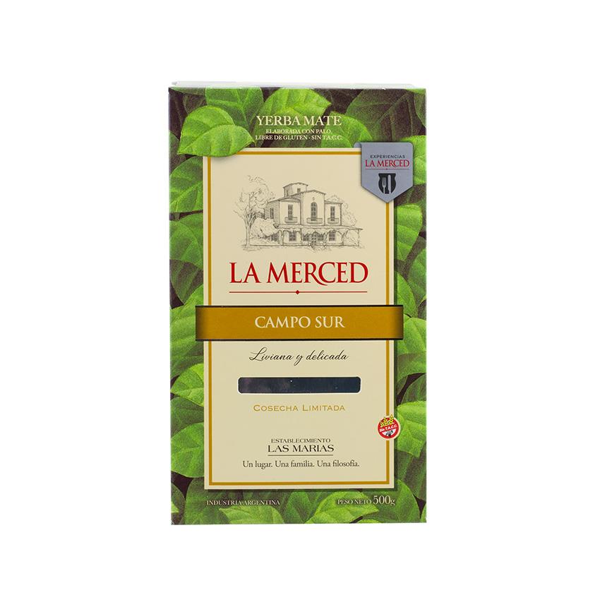 LA MERCED Mate mit Stängeln - CAMPO SUR Yerba Mate con Palo 500g