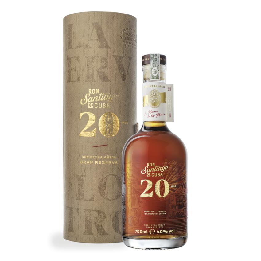 RON SANTIAGO DE CUBA Extra-Añejo Gran Reserva 20 Años - Brauner Rum, 700ml 40% vol