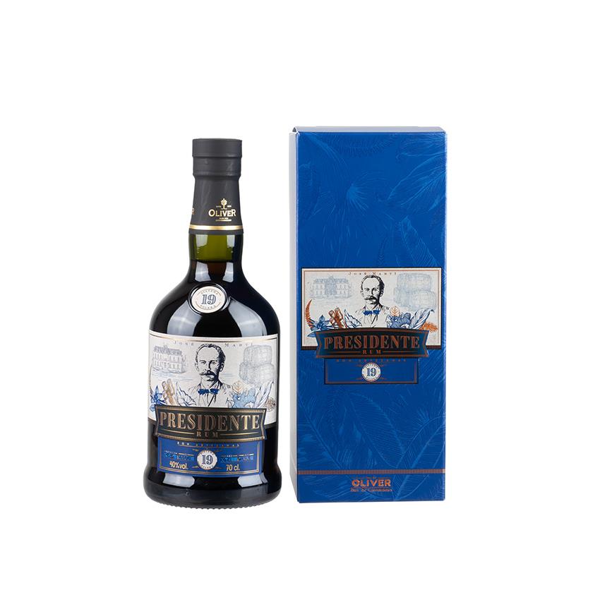PRESIDENTE Brauner Rum - 19 Años Ron Artesanal, 700ml, 40% vol