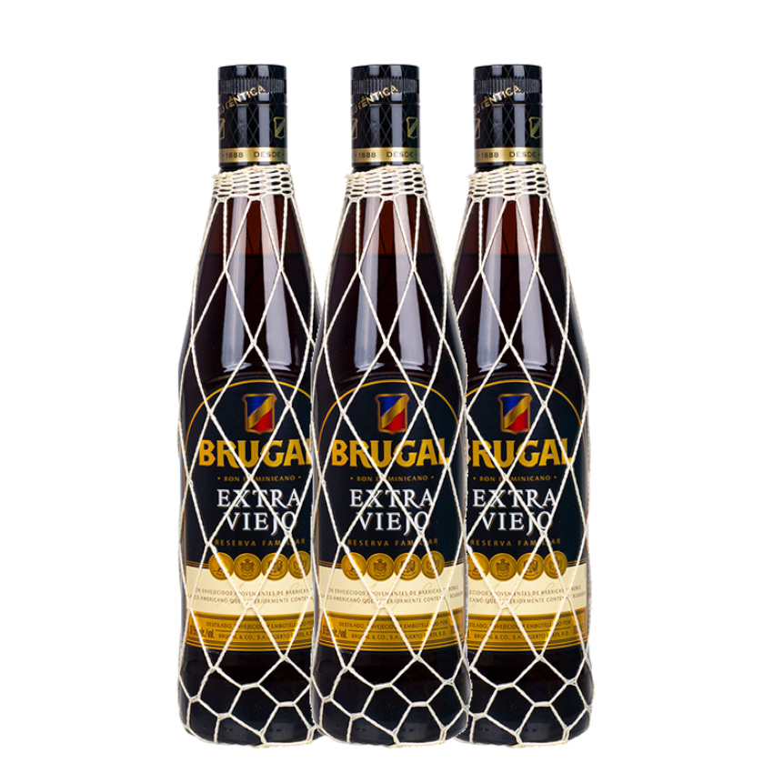 BRUGAL Brauner Rum-8 Jahre-3er Sparpack- Ron Extra Viejo 3x700ml 37,5% vol