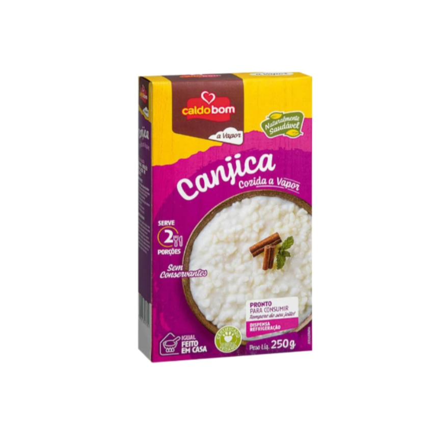 CALDO BOM geschälter weisser Mais, dampfgegart - Canjica Cozida a Vapor, 250g