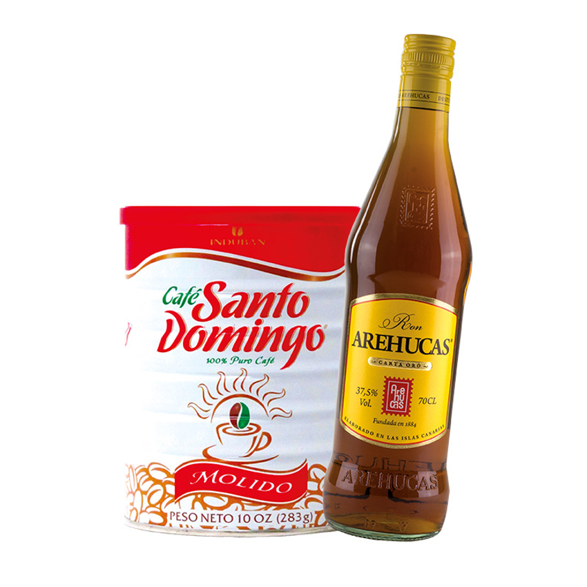 PONTO BRASIL LATINO Coretto Kaffee+ Arehucas Rum  Geschenk-Set Café Coretto+Ron Arehucas-Set Regalo