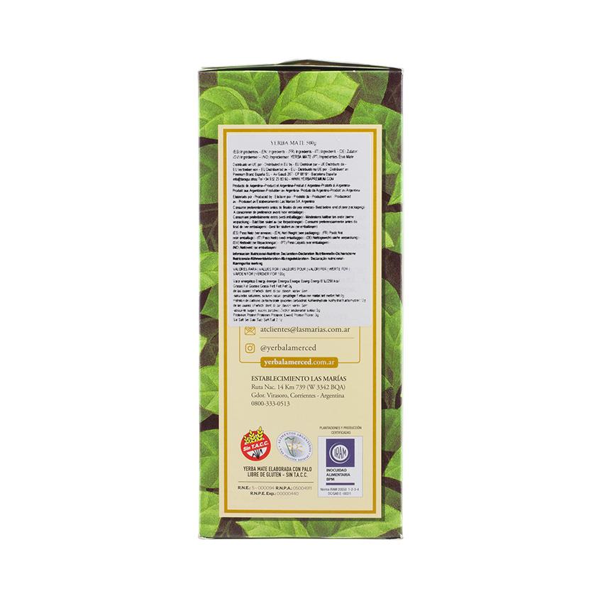 LA MERCED Mate mit Stängeln - CAMPO SUR Yerba Mate con Palo 500g