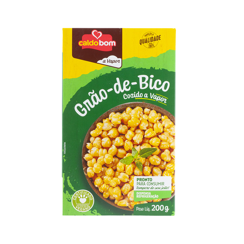 CALDO BOM Kichererbsen, dampfgegart - Grão de Bico Cozido a Vapor, 200g