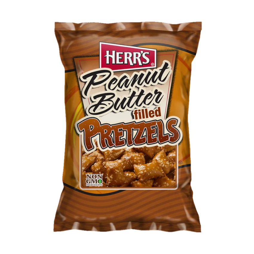 HERR´S Peanut Butter Non GMO Pretzels - Pretzels Recheados com Manteiga de Amendoim (não-transgênico), 113,4g
