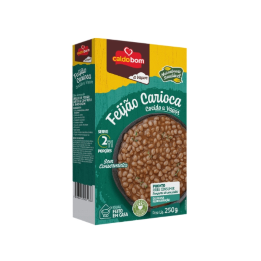 CALDO BOM Carioca-Bohnen, dampfgegart - Feijão Carioca Cozido a Vapor, 250g