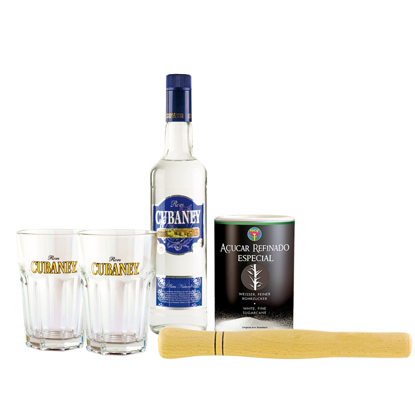 PONTO BRASIL LATINO Cubaney Rum Mojito Geschenk-Set- Ron Cubaney Mojito-Set de Regalo