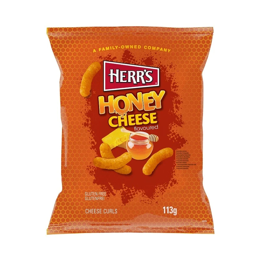 HERR´S Honey Cheese Curls - Salgadinhos de Queijo e Mel, 113g
