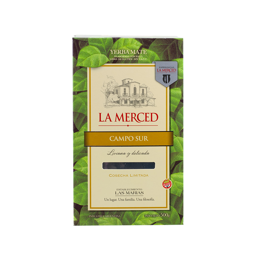 LA MERCED Mate mit Stängeln - CAMPO SUR Yerba Mate con Palo 500g