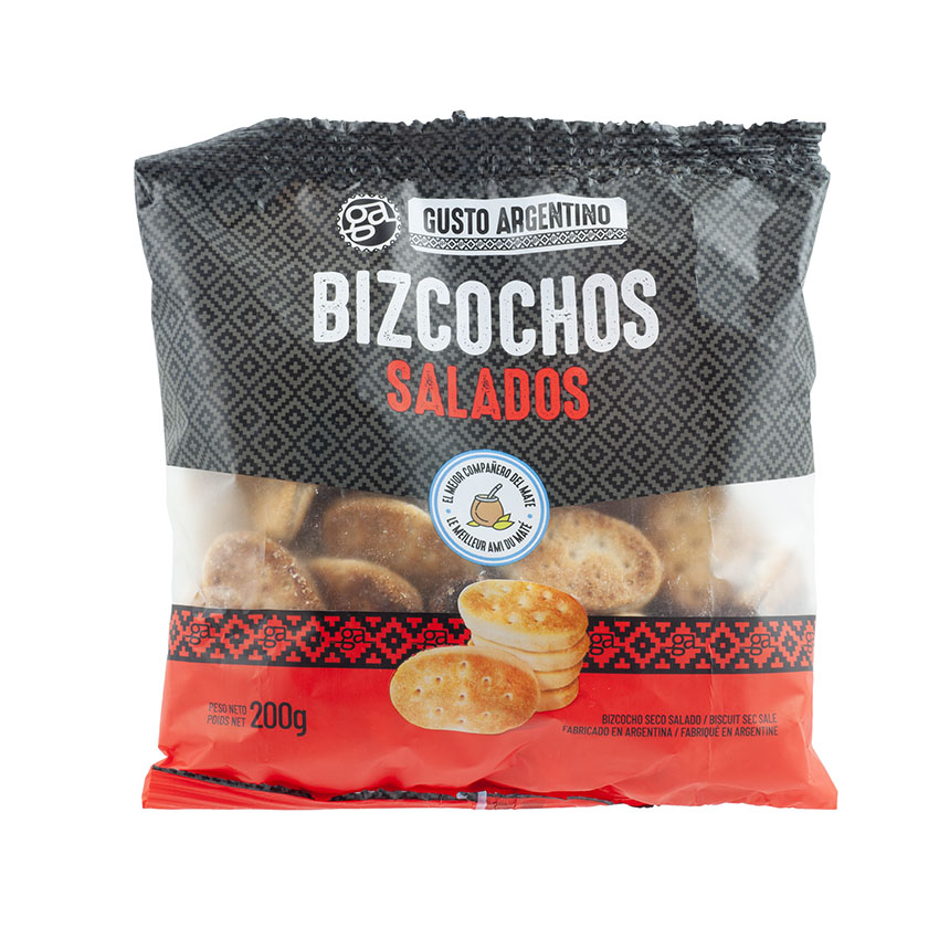 GUSTO ARGENTINO Biscoitos Salgados - Bizcochos Salados, 200g