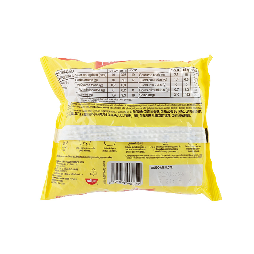 NISSIN Miojo Lámen Hühnergeschmack - Mararrão Miojo Nissin Lámen Sabor Galinha, 85g