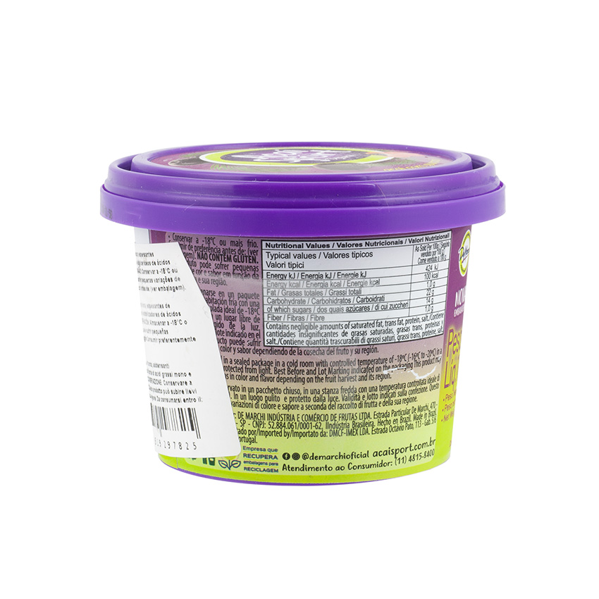 DEMARCHI Açaí Sport - Frozen Açaí + Guaraná, 180g