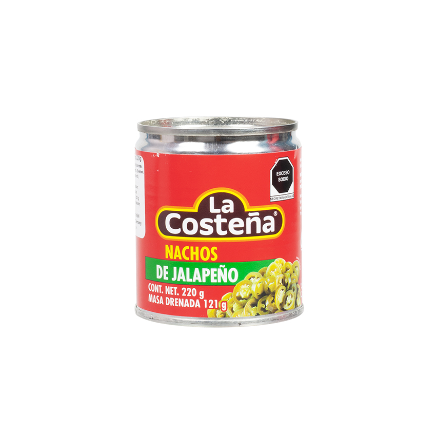 LA COSTEÑA Jalapeño-Chilis in Scheiben - Nachos de Jalapeños, 220g - Abtropfgewicht 121g