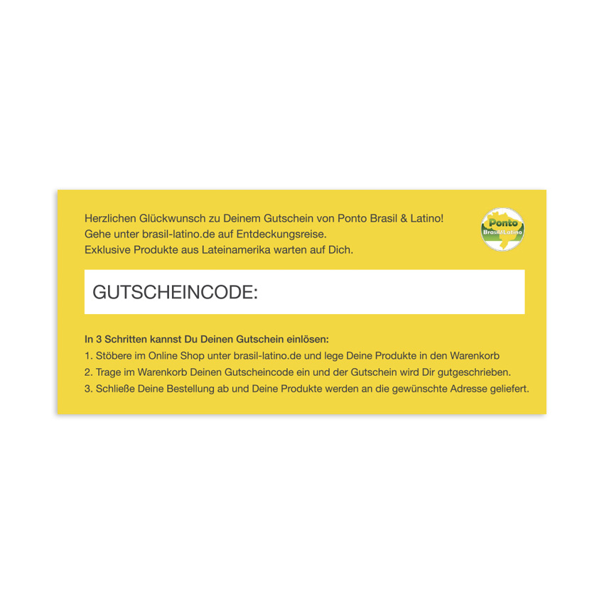 PONTO BRASIL LATINO Gift Card/Voucher 100 EUR