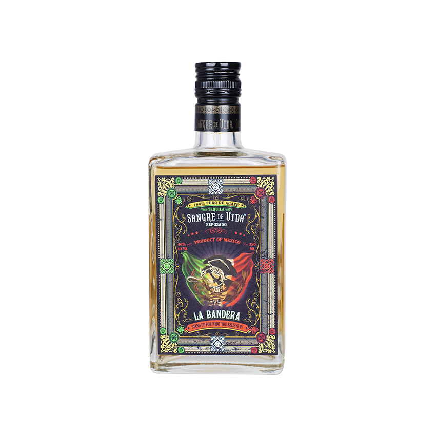 SANGRE DE VIDA Loteria La Bandera - Tequila Reposado, 350ml, 40% vol.