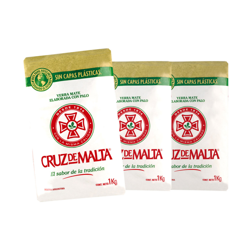 CRUZ DE MALTA Mate-Tee - 3er Sparpack- Yerba Mate 3x1kg